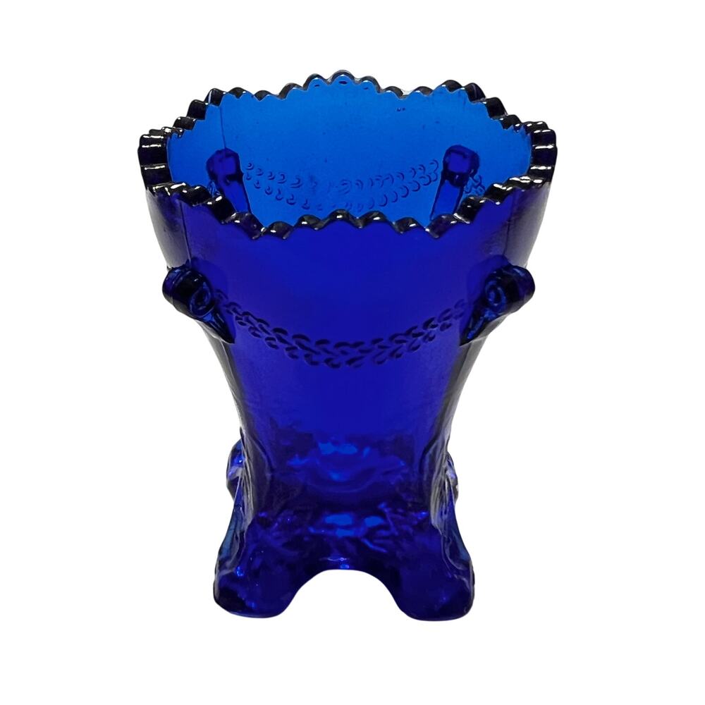 VTG Degenhart Colbalt Blue Colonial Drape Toothpick Holder 2.5" x  2"